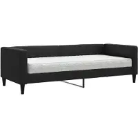vidaXL Lit de jour avec matelas Noir 80x200 cm Tissu