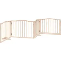 vidaXL Barrière pour chiens avec porte 4 panneaux bois de peuplier