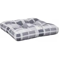 vidaXL Coussin de palette carreaux gris 58x58x10 cm tissu