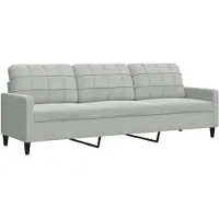 vidaXL Canapé à 3 places Gris clair 210 cm Velours