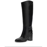 GUESS pour femme. FLFGRILEA11 Bottes en Cuir Grendi noir (36), 3 à 5 cm, Fermeture éclair, Casuel, Classique