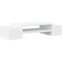 vidaXL Support d'écran avec espace de rangement blanc 70x27x15 cm Bois composite