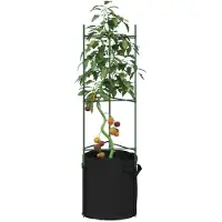 vidaXL Cages à tomates avec sacs à plantes 8 pcs 116 cm acier et PP