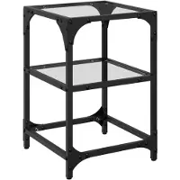 vidaXL Table basse avec plateau en verre Transparent 30x30x45 cm Acier