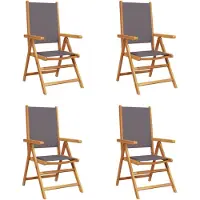 vidaXL 3214541, Mobilier de jardin, Assise rembourrée, Bois d'acacia, Polyester, Anthracite, 110 kg, 570 mm