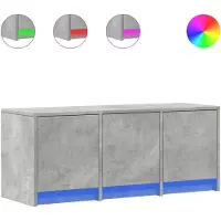 vidaXL Armoire TV LED gris béton 97x34x40 Bois composite
