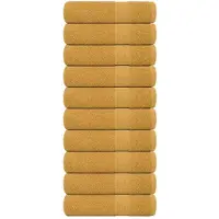 vidaXL Serviettes de bain 10 pcs doré 100x150 cm 360 g/m² 100% coton