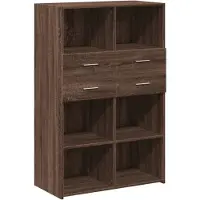 vidaXL Highboard brun imitation chêne 80x42,5x124 cm Matériau dérivé du bois