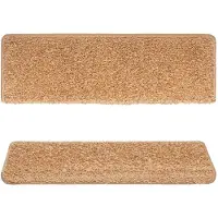 vidaXL Tapis d'escalier 15 pièces 65 x 21 x 4 cm Beige Bord rectangulaire