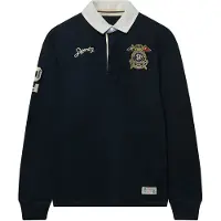 Superdry pour homme. M6010969A Polo rugby Double Emblem marine (S), Casuel, Coton, Classique, Manche longue