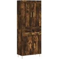 vidaXL Highboard chêne fumé 69,5x34x180 cm bois composite