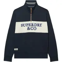 Superdry Sweat-shirt bleu foncé / cognac / blanc