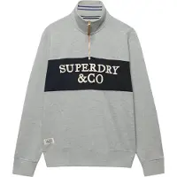 Superdry Company Logo Half Zip Sweatshirt Gris M Homme