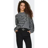 JDY Pull-over 'JDYJELLA' gris foncé / noir