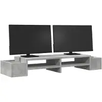 vidaXL Support d'écran avec espace de rangement gris béton 100x27x15cm Bois composite