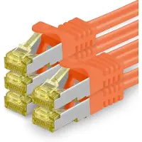 1aTTack.de , câble réseau Cat.7, 2 mètres, orange, lot de 5. Câble Ethernet Cat.7, réseau LAN