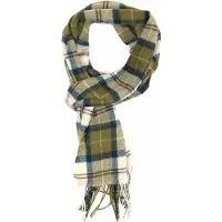 Barbour Écharpe Tartan en Laine d'Agneau Vert