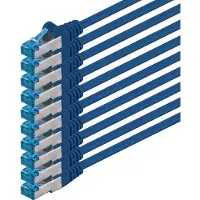1aTTack.de , câble réseau Gigabit Cat6 - 10 unités, longueur 3,0 mètres, 1000 Mbit/s - connecteurs RJ45, couleur bleu