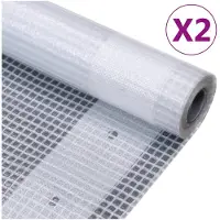 vidaXL Bâches de couverture grillagées 2 pcs. 260 g/m² 1,5x10 m blanc