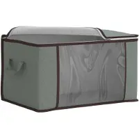 vidaXL Boîte de rangement avec fenêtre latérale transparente, gris