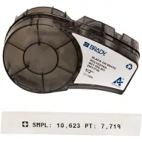 Brady M21-500-461, blanc, polyester, transfert thermique, acrylique, permanent, mat