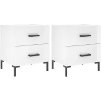 vidaXL Tables de chevet 2 pcs blanc brillant 40x35x47,5 cm