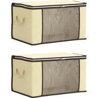 vidaXL : Boîtes de rangement avec fenêtre transparente sur le côté, lot de 2, 61,6 litres
