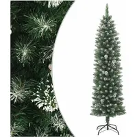 vidaXL Sapin de Noël artificiel mince avec support 120 cm PVC