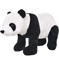 vidaXL Peluche "Tautendorf" en polyester noir et blanc. Dimensions (l/h) 92x47 cm