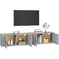 vidaXL Meubles TV muraux 2 pcs gris béton 100x34,5x40 cm