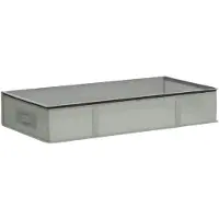 vidaXL Boîte de rangement avec fenêtre transparente sur le dessus, gris, en non-tissé