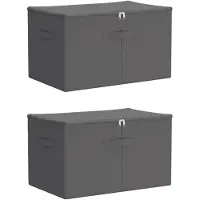 vidaXL - Boîtes de rangement, lot de 2, en tissu non tissé, 55 x 35 x 32 cm, 61,6 L