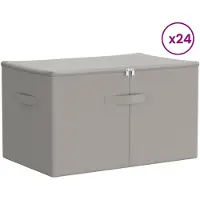 vidaXL Boîte de rangement, 24 pièces, en tissu non tissé, 55 x 35 x 32 cm, 61,6 L, gris