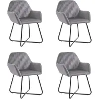 vidaXL Chaises à manger lot de 4 gris velours277009