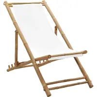 vidaXL Chaise longue pliante bambou et toile