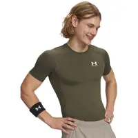 Under Armour T-shirt à manches courtes de compression HeatGear pour homme, Marine OD Green / Blanc, XX-Large