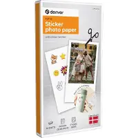 Denver PSP-61 - Self adhesive photo print paper for MCP-6010 printer (10 x 15 cm, 20 pcs), Papier photo, Blanc