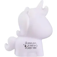 TEXTILOMANIE Lampe de nuit LED pour enfant, motif licorne, dimensions : 10 x 7,5 cm