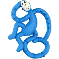 Matchstick Monkey Mini Monkey Teether jouet de dentition avec un agent antimicrobien Blue 1 pcs