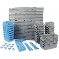 Kinzo Tool Wall - 43-Piece : 2-Piece Tool Board, 28 Storage Trays, 10 Tool Hooks and 3x Tool Holder