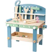 Small Foot Établi compact en bois Small Foot - Ensemble d'établi à outils sur le thème nordique - Ensemble de jeu de 21 pièces et plus comprenant un marteau