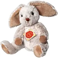 Teddy HERMANN® Teddy Hermann Lapin en peluche, doudou, peluche, animal domestique, assis, peluche, gris, 25 cm, 93853