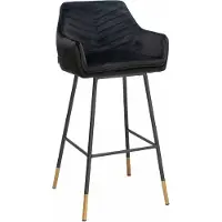 Livin24 Tabouret de bar design Sera V piètement noir noir