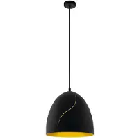 Eglo Lampe à suspendre Hunningham, lampe à suspendre industrielle, vintage, lampe à suspendre en acier noir, or, lampe de table à manger, lampe de salon, E27, Ø 40,5 cm