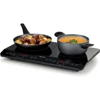 Ariete 1998 Table de cuisson à induction double portable 3500W Noir vitrocéramique 2 brûleurs