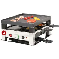 Solis Raclette & Pizza Grill - Gourmet Set 4 Persons - Raclette Gourmet Set - Gril de table avec 4 fonctions différentes