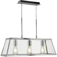 Searchlight Voyager Lampe suspendue 3 flammes 65cm chronm verre