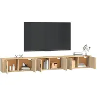 vidaXL Armoires TV murales 3 pièces chêne Sonoma 100x34,5x40 cm