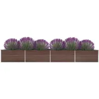 vidaXL Parterre de jardin surélevé Acier galvanisé 600x80x45 cm Marron