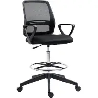 Vinsetto Siège de travail ergonomique pivotant Siège de bureau réglable en hauteur avec repose-pieds 921-187